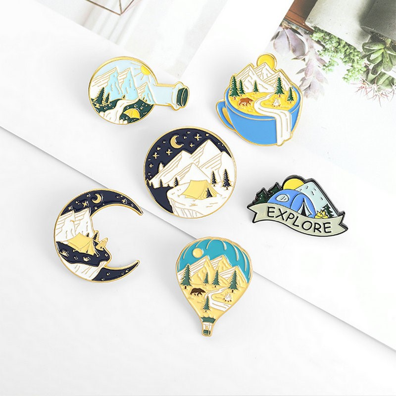 Camping Adventure Enamel Pins  - Outdoor Adventure Gifts recension och pris